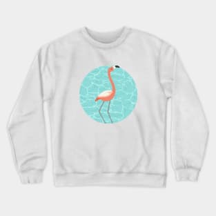 Pink flamingo posing in the distance Crewneck Sweatshirt